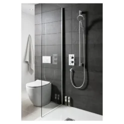 Crosswater Ethos Push Button Slide Rail Kit with Easy Clean Hose & 3 Mode Shower Handset