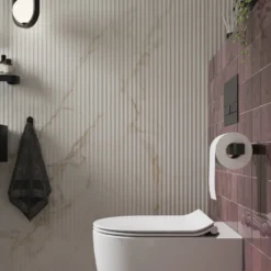 Crosswater Fluted Marble Waterproof Core Laminate Bathroom Wall Panel