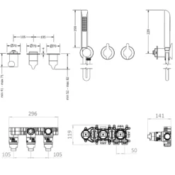 Crosswater Foile Module 2 Outlet Shower Valve & Handset