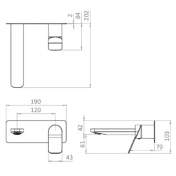 Crosswater Glide II Wall Mounted Basin Mixer Tap