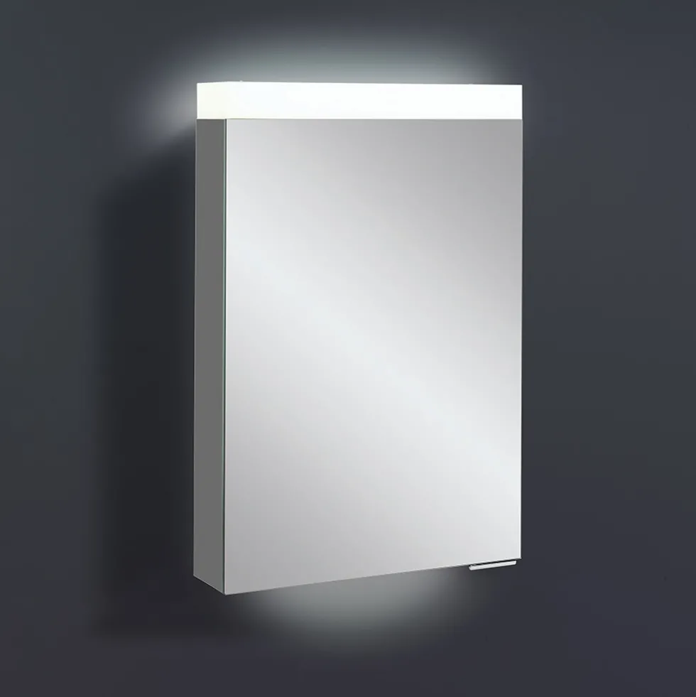 Crosswater Image Illuminated Mirror Cabinet with Shaver Socket & Colour Change LED's - 500, 700 & 900mm