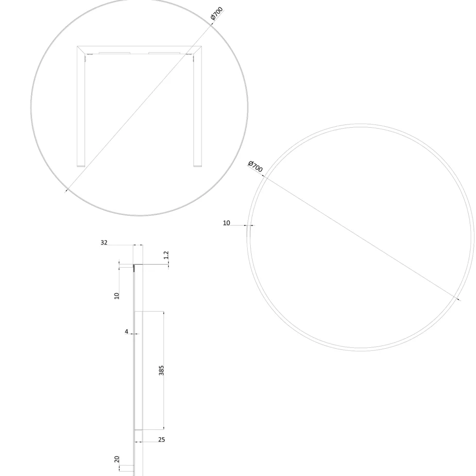 Crosswater Infinity Round Framed Mirror with Demister Pad - 500mm, 600mm & 700mm