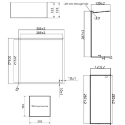 Crosswater Inset LED Illuminated Shower Niche - 305 x 305mm