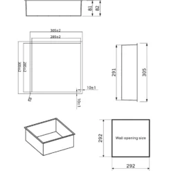 Crosswater Inset Shower Niche 305 x 305mm