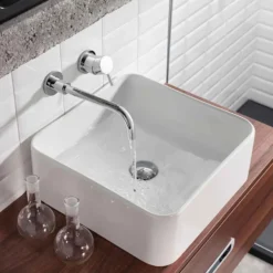 Crosswater Kai Lever 2 Hole Wall Mounted Basin Mixer Set