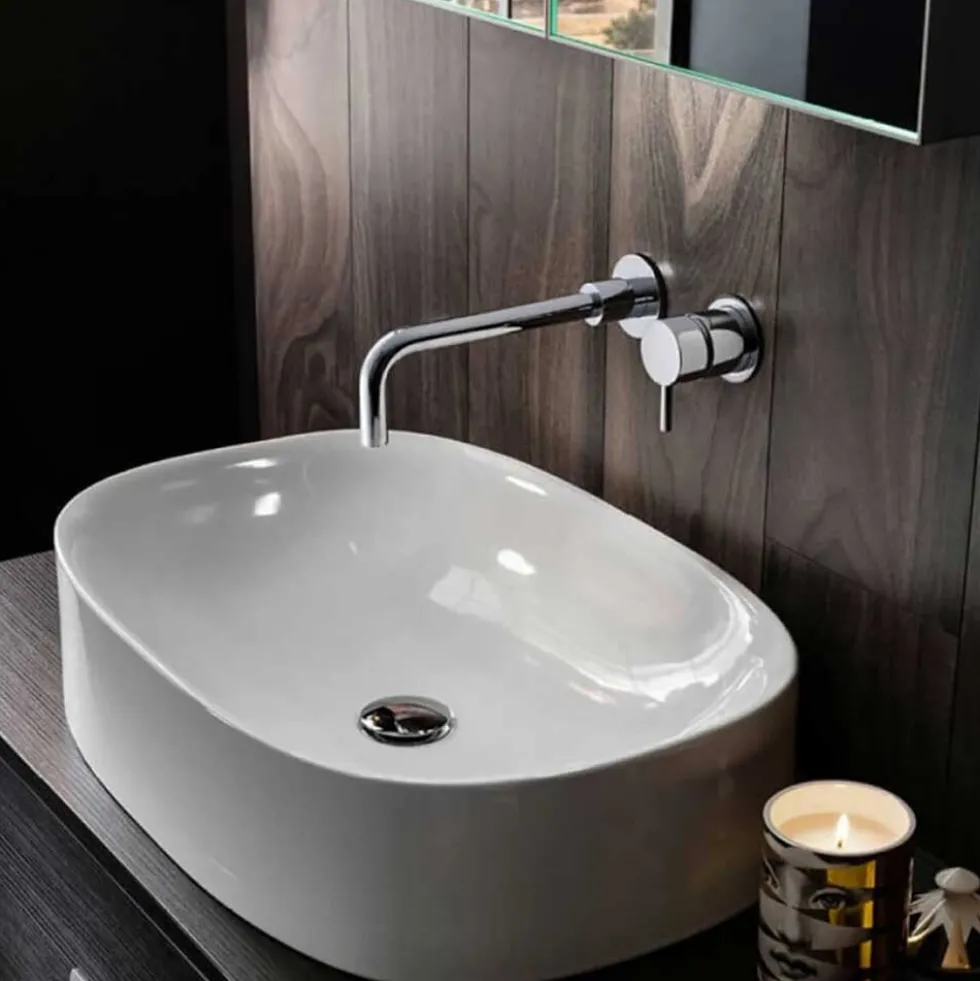 Crosswater Kai Lever 2 Hole Wall Mounted Basin Mixer Set