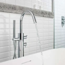 Crosswater Kai Lever Thermostatic Floor Standing Bath Shower Mixer with Shower Kit
