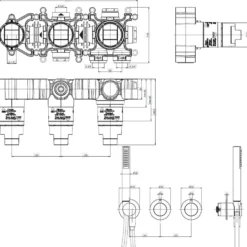 Crosswater Module 2 Outlet Concealed Thermostatic Shower Valve & Shower Handset