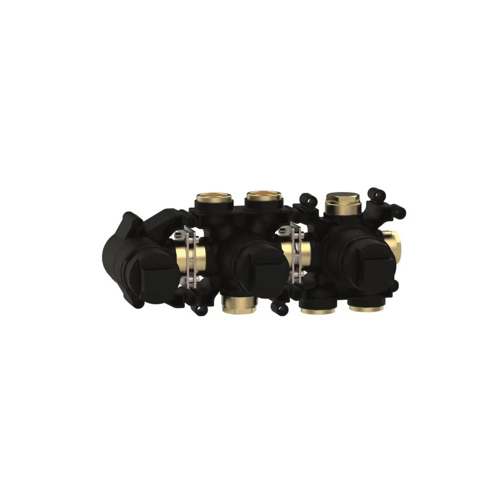 Crosswater Module 3 Outlet 2 Handle Concealed Thermostatic Shower Valve & Shower Handset