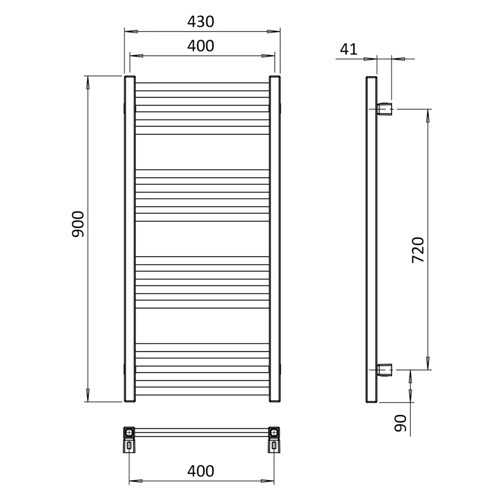 Crosswater MPRO Brushed Bronze Heated Towel Rail