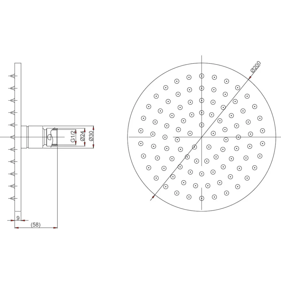 Crosswater MPRO Fixed Shower Head