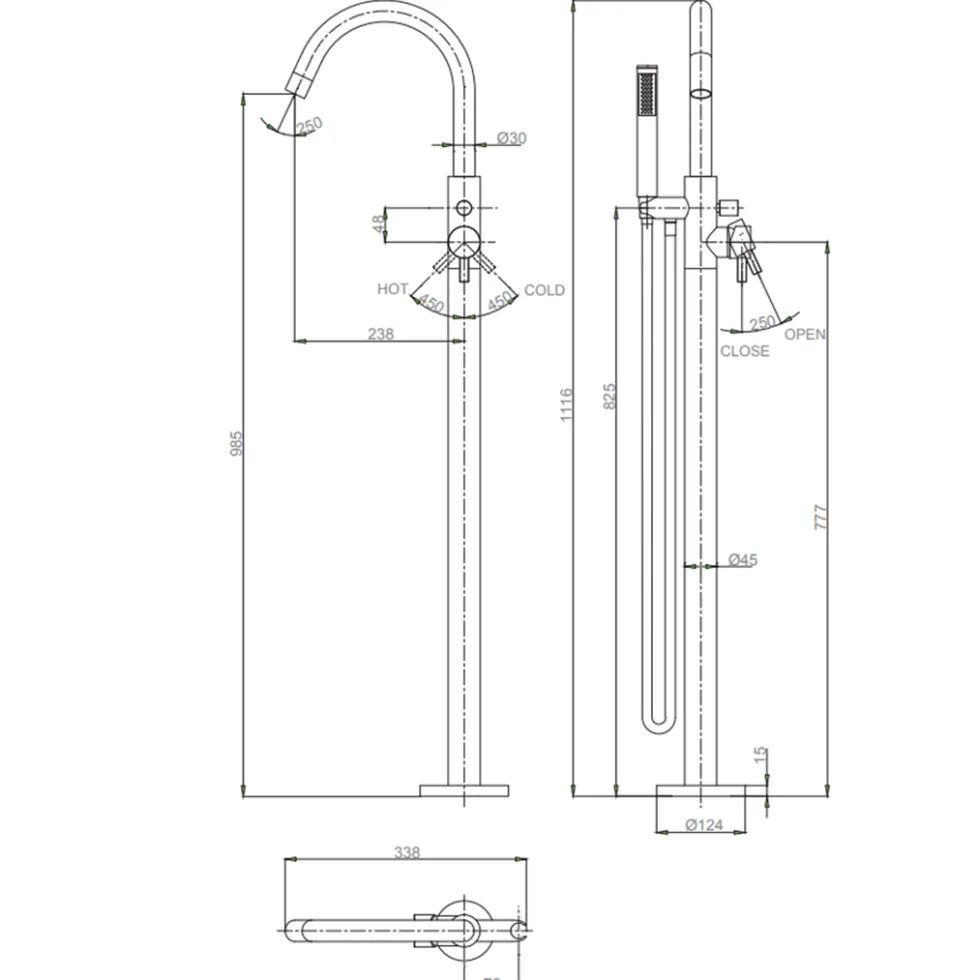 Crosswater MPRO Floorstanding Bath and Shower Mixer Tap