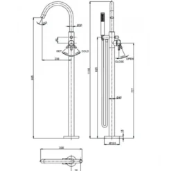 Crosswater MPRO Floorstanding Bath and Shower Mixer Tap