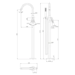 Crosswater MPRO Floorstanding Bath and Shower Mixer Tap