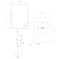 Crosswater MPRO Framed LED Illuminated Steam Free Mirror & Colour Change Lights
