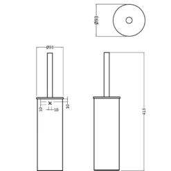 Crosswater MPRO Freestanding Toilet Brush Holder