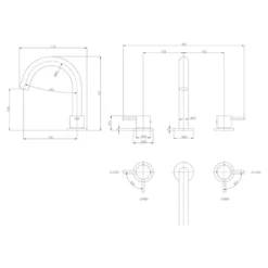 Crosswater MPRO 3 Hole Basin Mixer Tap