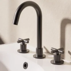 Crosswater MPRO 3 Hole Basin Mixer Tap with Crosshead Handles
