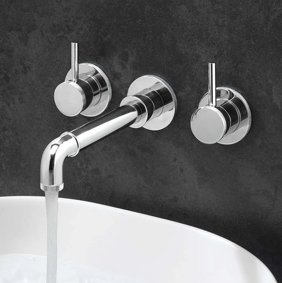 Crosswater MPRO Industrial 3 Hole Wall Mounted Basin Mixer Tap