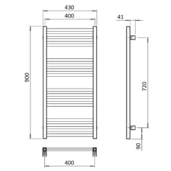 Crosswater MPRO Matt Black Heated Towel Rail