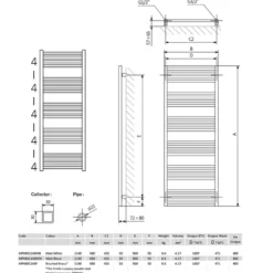 Crosswater MPRO Matt White Heated Towel Rail