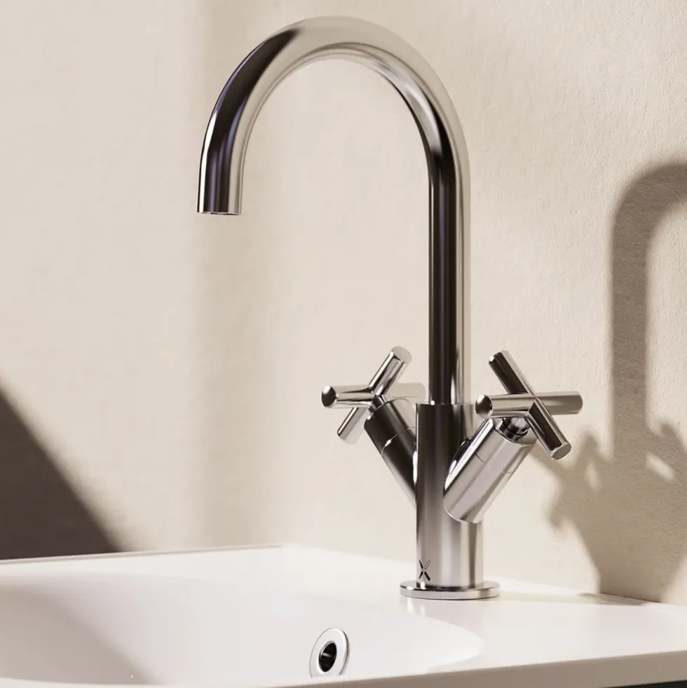 Crosswater MPRO Mono Basin Mixer Tap with Crosshead Handles