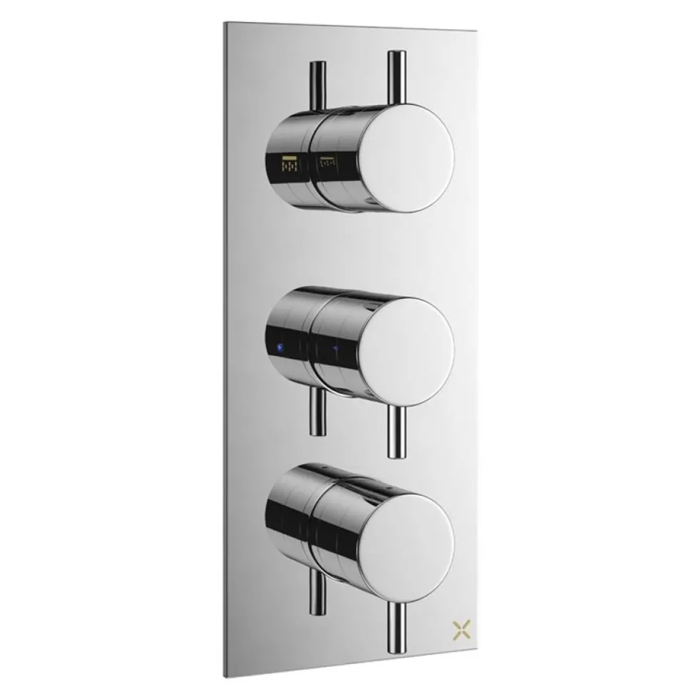 Crosswater MPRO 2 Outlet Concealed Thermostatic Shower Valve (3 Handles)