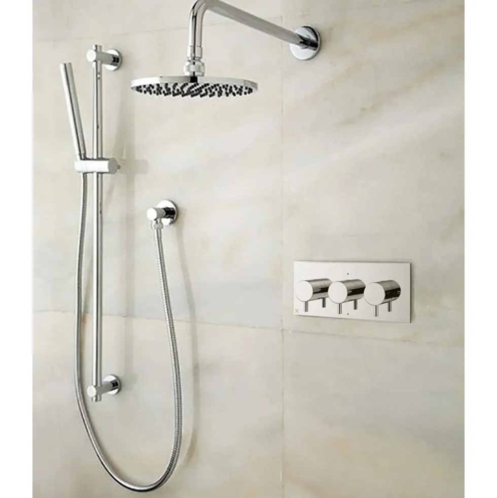 Crosswater MPRO 2 Outlet Concealed Thermostatic Shower Valve (3 Handles)