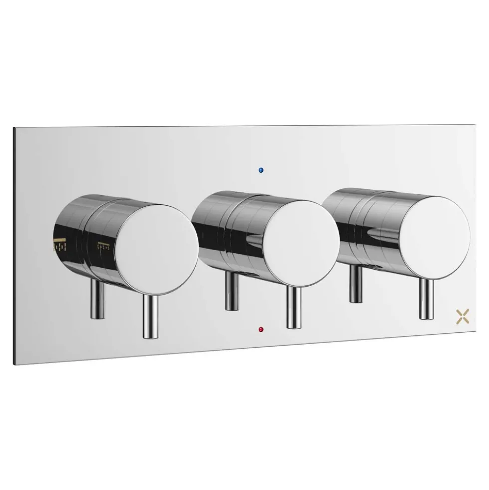 Crosswater MPRO 2 Outlet Concealed Thermostatic Shower Valve (3 Handles)