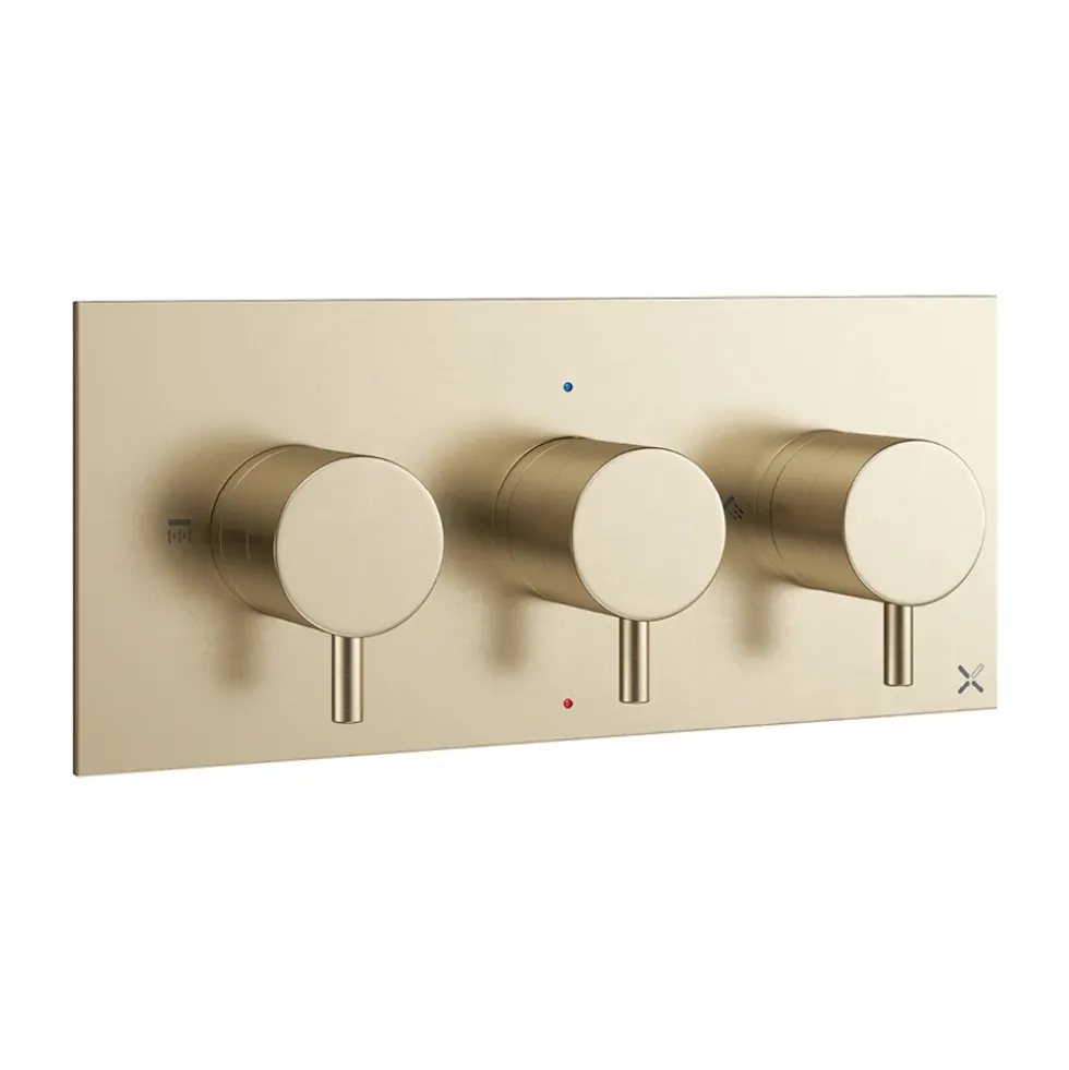 Crosswater MPRO 2 Outlet Concealed Thermostatic Shower Valve (3 Handles)