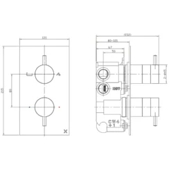 Crosswater MPRO 2 Outlet Concealed Thermostatic Shower Valve