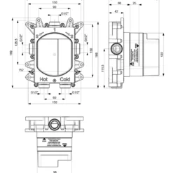 Crosswater MPRO Push 2 Outlet Concealed Valve with Crossbox Technology