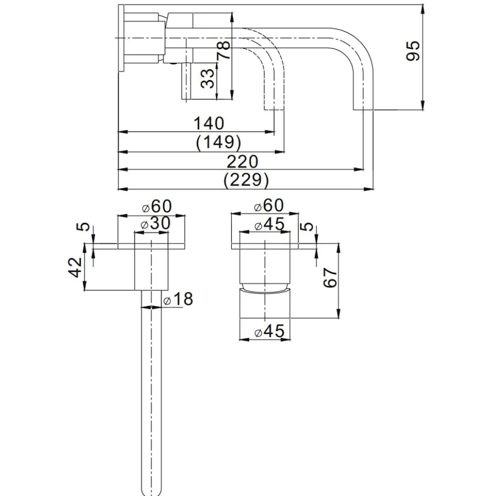 Crosswater MPRO Wall Mounted Basin Mixer Tap