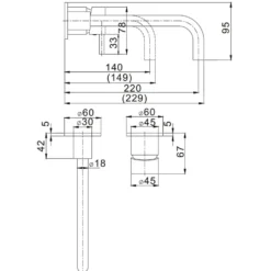 Crosswater MPRO Wall Mounted Basin Mixer Tap