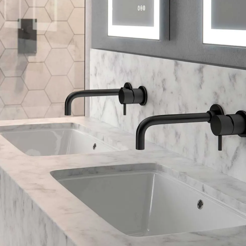 Crosswater MPRO Wall Mounted Basin Mixer Tap - Matt Black