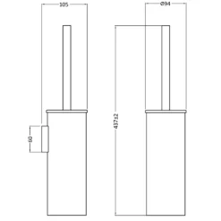 Crosswater MPRO Wall Mounted Toilet Brush Set