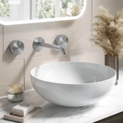 Crosswater 3ONE6 Stainless Steel Wall Mounted 3 Hole Basin Mixer Tap