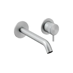 Crosswater 3ONE6 Stainless Steel Wall Mounted 2 Hole Basin Mixer Tap