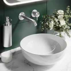 Crosswater 3ONE6 Stainless Steel Wall Mounted 2 Hole Basin Mixer Tap