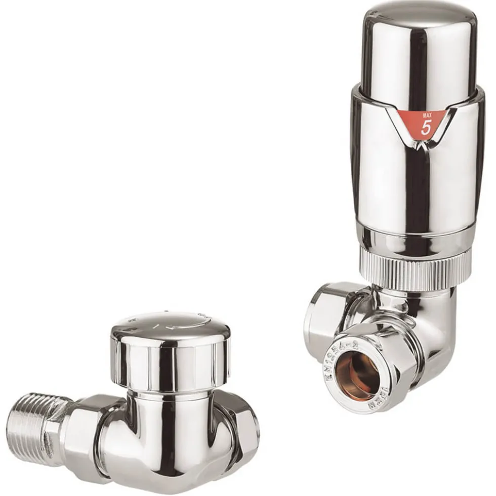 Crosswater Pier Thermostatic Corner Radiator Valves