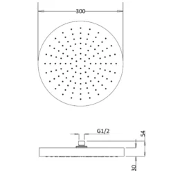 Crosswater Revive Stainless Steel Round Shower Head 300mm