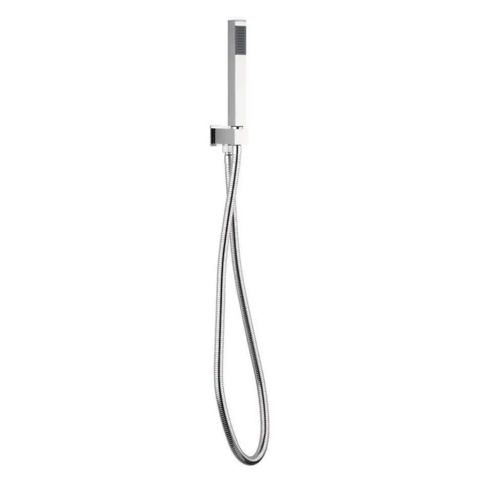 Crosswater Square Shower Kit with Hose, Handset & Integrated Wall Outlet with Handset Attachment