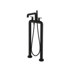 Crosswater Union Freestanding Matt Black Bath Filler & Shower Kit with Lever Handles