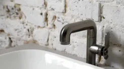 Crosswater Union 3 Hole Wall Mounted Basin Mixer Tap with Levers - Brushed Black Chrome
