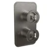 Crosswater Union 2 Outlet Concealed Thermostatic Shower Valve with Wheels - Brushed Black Chrome