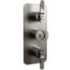 Crosswater Union 2 Outlet 3 Handle Concealed Thermostatic Shower Valve with Wheel & Levers - Brushed Black Chrome