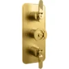 Crosswater Union 3 Outlet 3 Handle Concealed Thermostatic Shower Valve with Wheel & Levers - Brushed Brass
