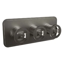 Crosswater Union 2 Outlet Landscape Concealed Thermostatic Shower Valve with Wheels - Brushed Black Chrome