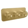 Crosswater Union 2 Outlet Landscape Concealed Thermostatic Shower Valve with Wheels - Brushed Brass