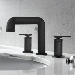 Crosswater Union WRAS Approved 3 Hole Basin Mixer Tap with Levers - Matt Black